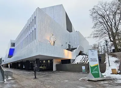 View of Finlandia Hall from the cafe